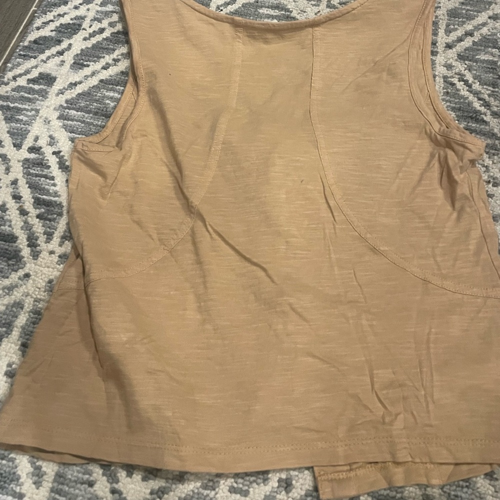 Idyllwind Tan Lace-Up Embroidered Blouse - Picture 2 of 3